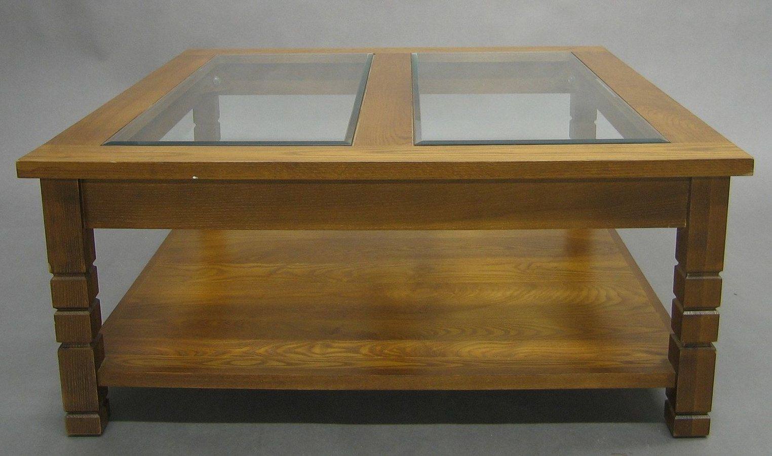 Coffee Table Double Inset Beveled Glass Psw