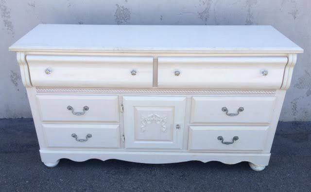 Dresser White 2 Long Top Drawer With Psw
